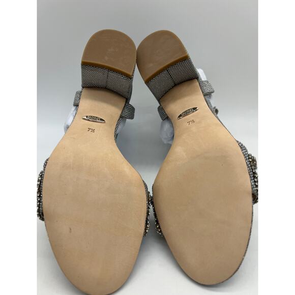 Badgley Mischka Women's Jada Ankle Wrap Block Heel Silver MP5316 Size 7.5 NIB - Picture 3 of 12